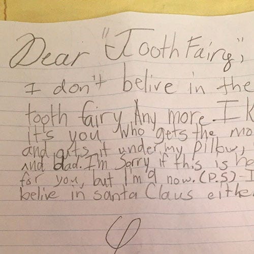 funny toothfairy letter