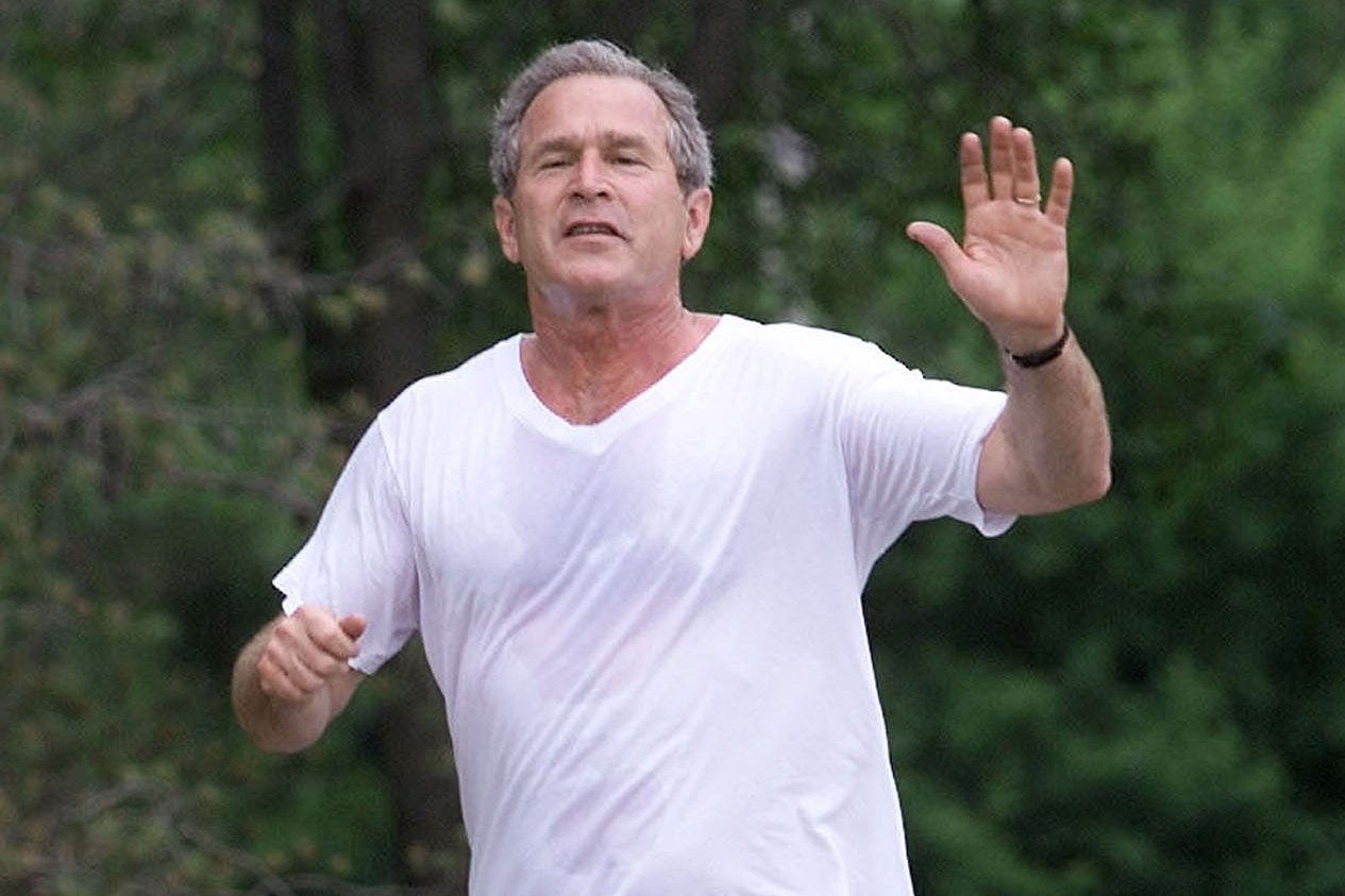 Джордж Буш младший на пробежке