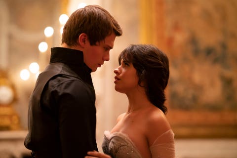 nick galitzine and camila cabello in the upcoming cinderella live action movie from amazon studios