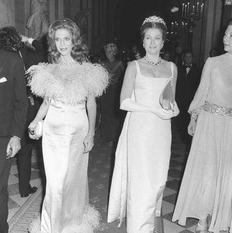 gala organized by the baroness de rothschild for the restoration of versailles castle in versailles, france on november 28 1973