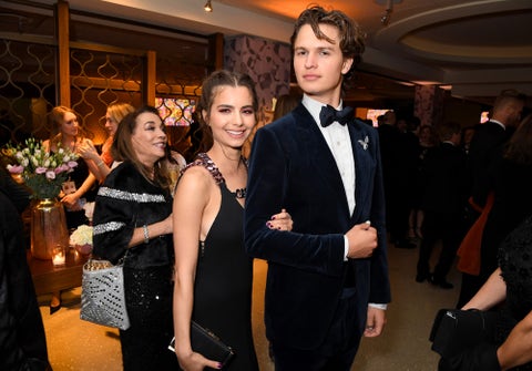 los angeles, california january 05 l r violetta komyshan and ansel elgort attend hbos official 2020 golden globe awards after party on january 05, 2020 in los angeles, california photo by jeff kravitzfilmmagic for hbo