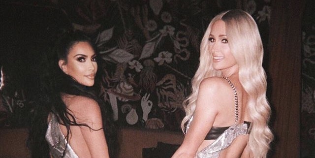 640px x 321px - Kim Kardashian and Paris Hilton recreate Paris' iconic 21st outfit