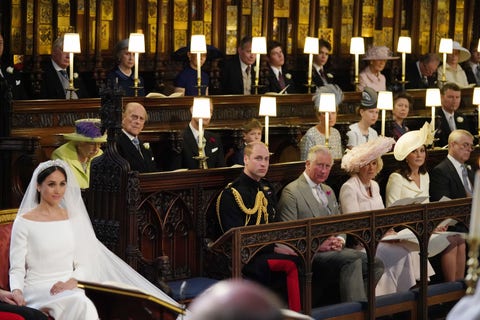 meghan markle and the royal family during her wedding