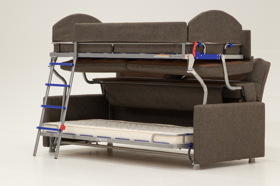bunk bed with folding sofa