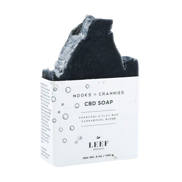 LEEF Organics Nooks + Crannies CBD Charcoal & Clay Soap 