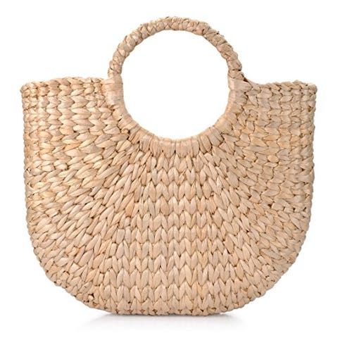 This $25 Half-Circle Straw Bag from Amazon Is Actually Super Cute and ...