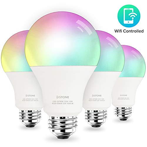 [2020 Upgrade] Smart LED Light Bulb 2.4G(Not 5G) A21 by 3Stone, 10W (100W Equivalent) E26 WiFi App Controlled, Dimmable Warm White(3000K) and RGB Colors, Works Perfect with Alexa, Google Assistant