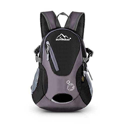 Cycling Hiking Backpack Sunhiker Water Resistant Travel Backpack Lightweight SMALL Daypack M0714 (Black)