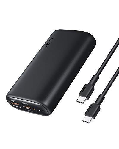 AUKEY Portable Charger 10000mAh, USB C Power Bank with 18W PD & Quick Charge 3.0