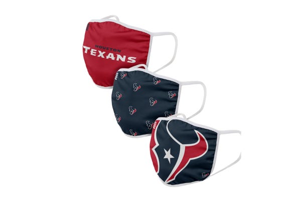 Houston Texans Face Covering (Size Small) 3-Pack