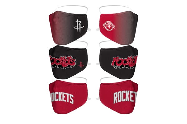 Adult Houston Rockets Team Logo Face Covering 3-Pack