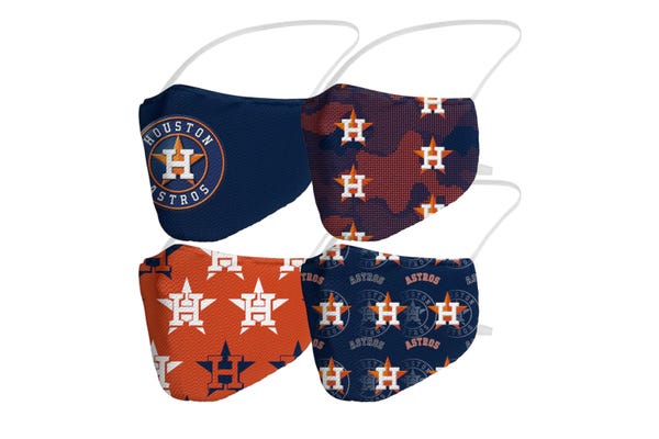 Adult Houston Astros Variety Face Covering 4-Pack
