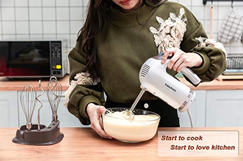 Hamilton Beach Magnolia Bakery 5-Speed Electric Hand Mixer,Powerful 1.3 Amp  DC Motor for Effortless Mixing&Consistent Speed in Thick Ingredients,Slow