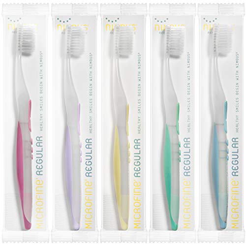 Nimbus® Microfine® Toothbrush REGULAR size, Pack of 5 "Colors Vary"