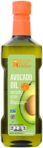 BetterBody Foods Avocado Oil, Refined Non-GMO Cooking Oil for Paleo and Keto