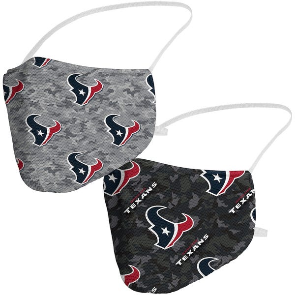 Houston Texans  Adult Camo Face Covering 2-Pack