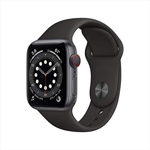 New Apple Watch Series 6 (GPS + Cellular, 40mm) - Space Gray Aluminum Case with Black Sport Band