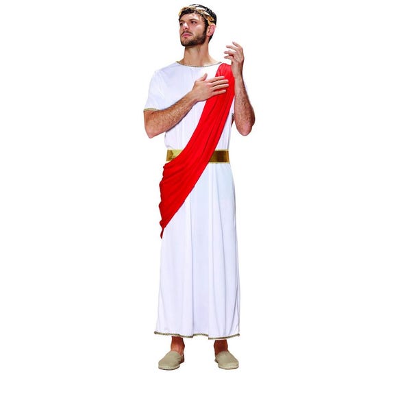 Northlight White and Red Greek God Men Adult Halloween Toga Costume - Extra Large