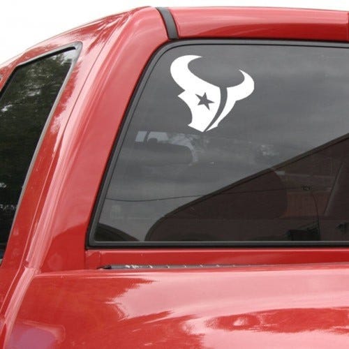 Houston Texans 8x8 White Team Logo Decal