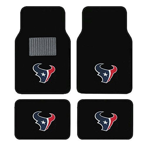 Newly Released Licensed Houston Texans Embroidered Logo Carpet Floor Mats. Wow Logo on All 4 Mats.