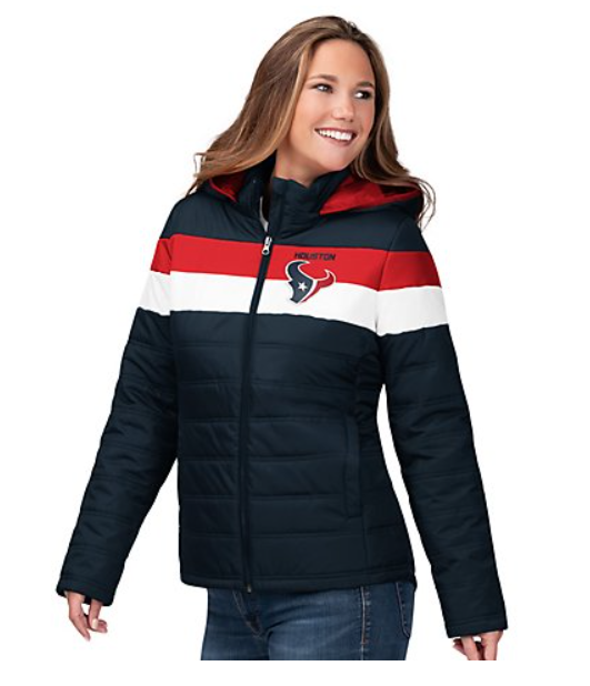 NFL Women's Full-Zip Puffer Jacket with Detachable Hood
