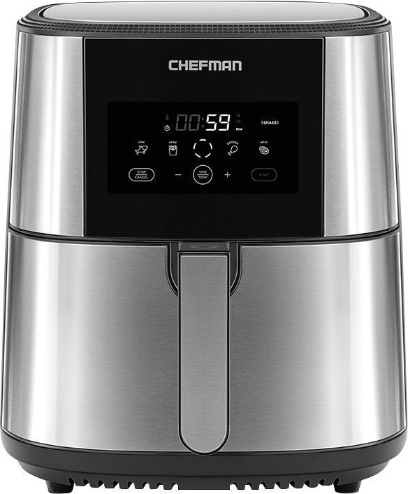 Chefman TurboFry Air Fryer, 8-Qt Capacity, BPA-Free, Stainless Steel, One-Touch Presets, Use Less Oil for Healthy Frying - Stainless Steel