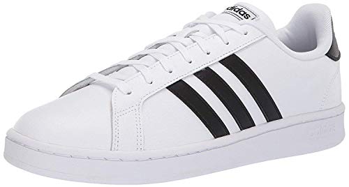 adidas mens Grand Court Sneaker, White/Black/White, 10.5 US