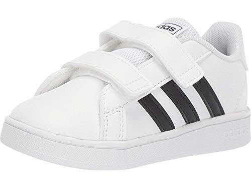 adidas Baby Grand Court Sneaker, Black/White, 8K M US Toddler