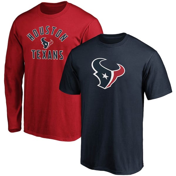 Houston Texans Fanatics Branded T-Shirt Combo Pack - Navy/Red