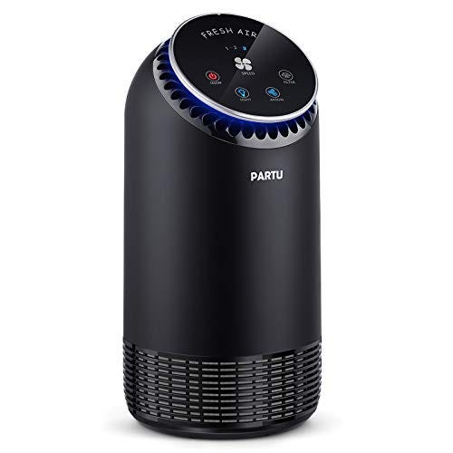 PARTU HEPA Air Purifier for Home- Smoke Air Purifier with Nightlight, Ultra-Silent Efficient Clear up Smoke, Dust, Pollen, Pet Dander (Available for California)
