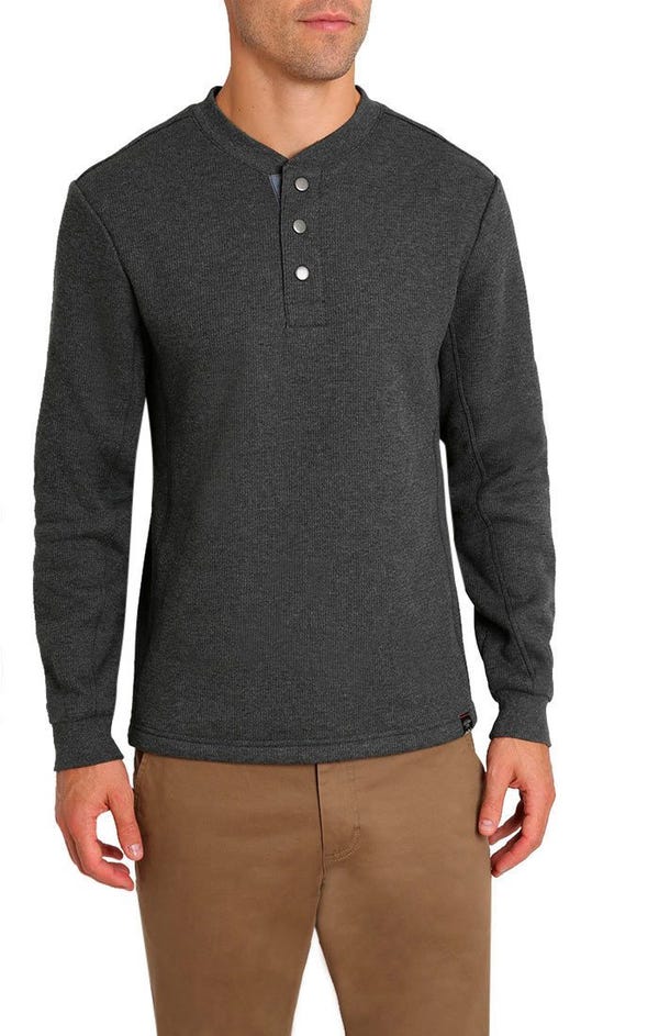 Charcoal Waffle Sherpa Lined Henley