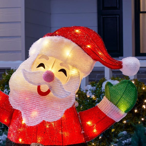 3 ft Yuletide Lane LED Tinsel Santa