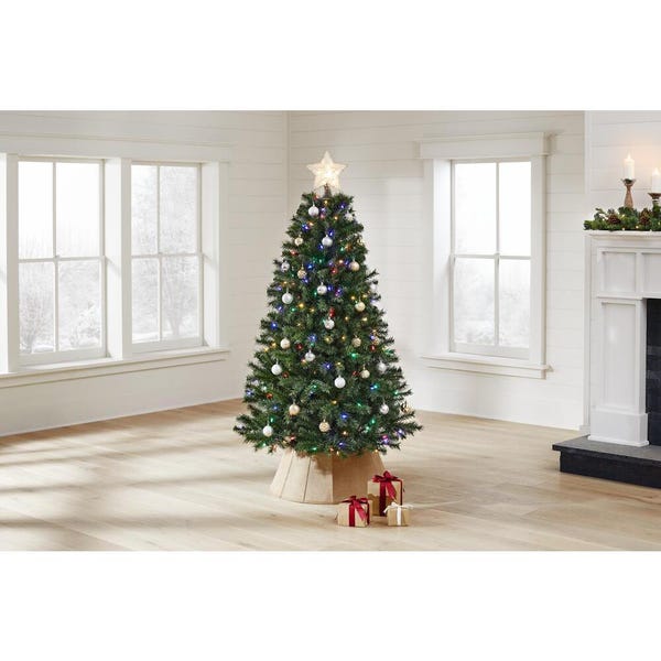 6.5 ft. Festive Pine Pre-Lit Artificial Christmas Tree with 250 Color Changing LED Lights and 3 Functions