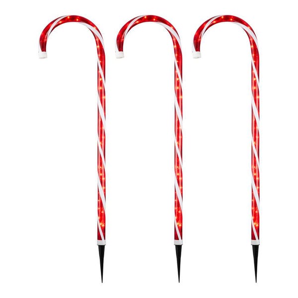 4 ft. Lighted Candy Cane (3-Pack)