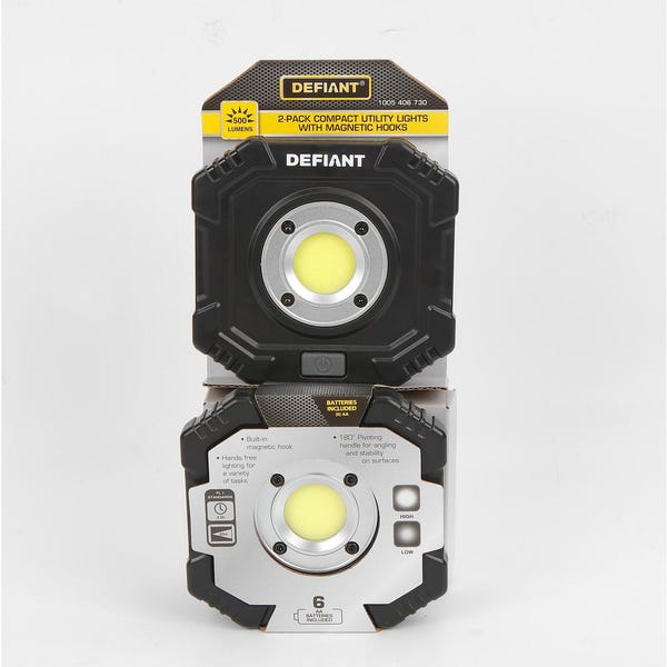 500 Lumens Compact Utility Light with Magnet (2-Pack)