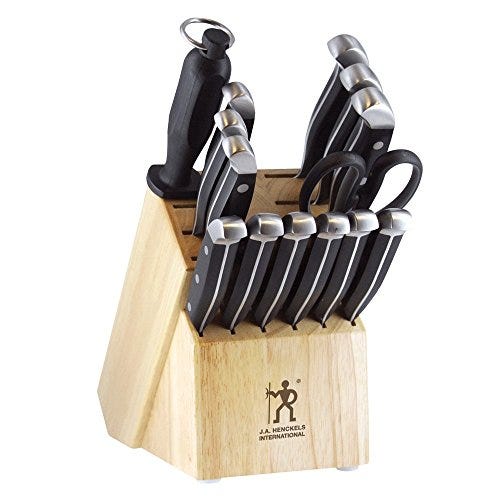 Cambridge Silversmiths Black And Copper 8 Pc. Knife Set With Block