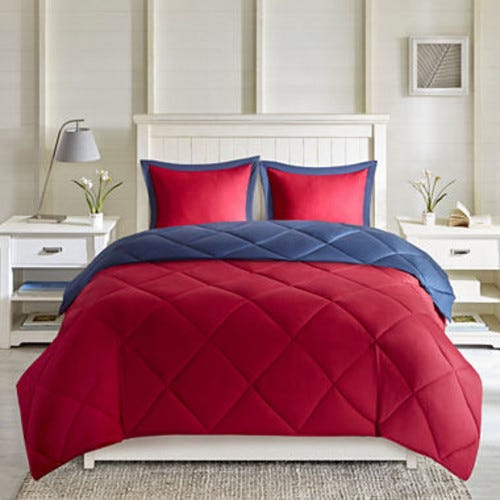 Larkspur Microfiber Reversible Down Alternative Comforter Set