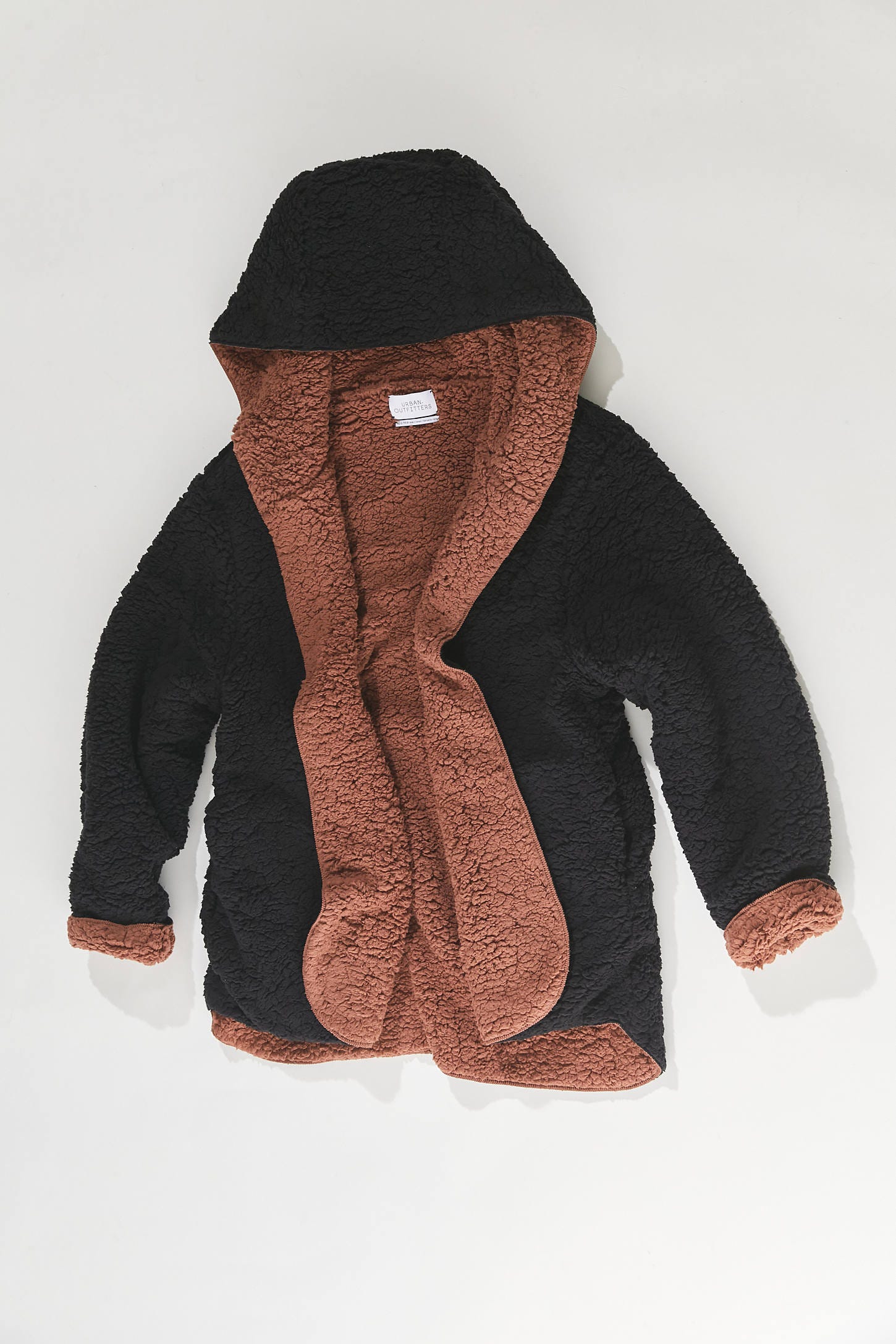 uo carmella reversible hooded teddy jacket