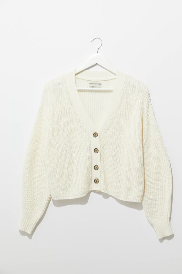 UO Turner Ribbed Button-Down Cardigan