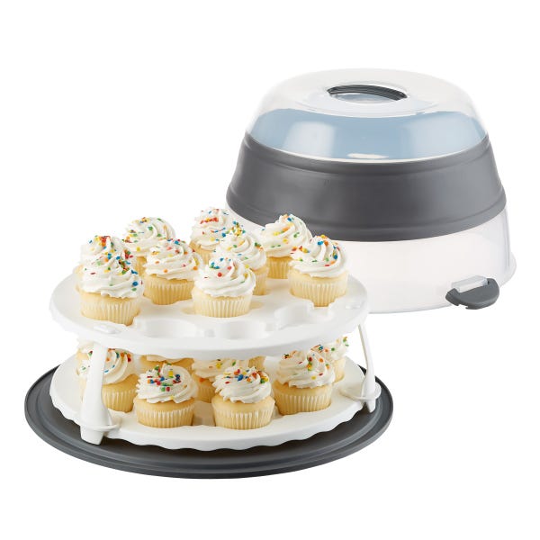 Foldable cake and cupcake holder