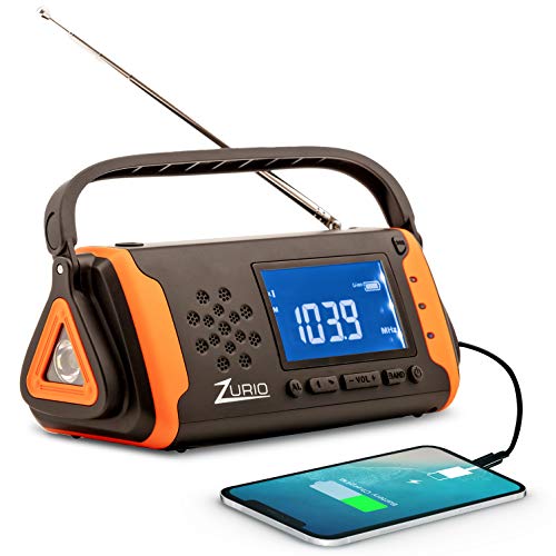 Emergency Radio with NOAA Weather Alert - Hand Crank & Solar Powered Hurricane Radio