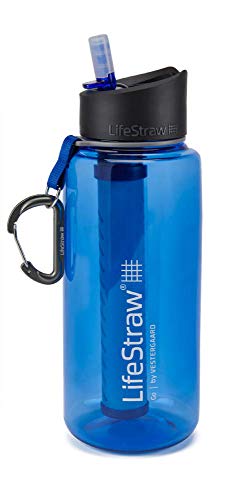 LifeStraw Go 1L Water Filter Bottle with 2-Stage Integrated Filter Straw