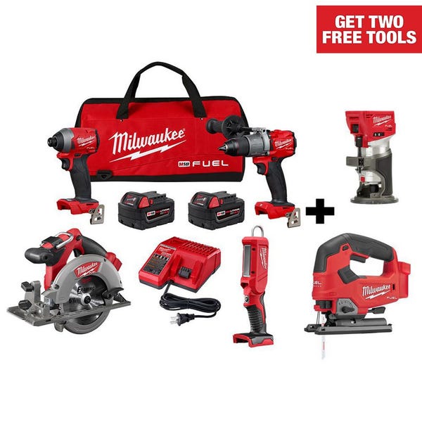 M18 FUEL 18-Volt Lithium-Ion Brushless Cordless Combo Kit (4-Tool) W/ Free Compact Router & Jig Saw