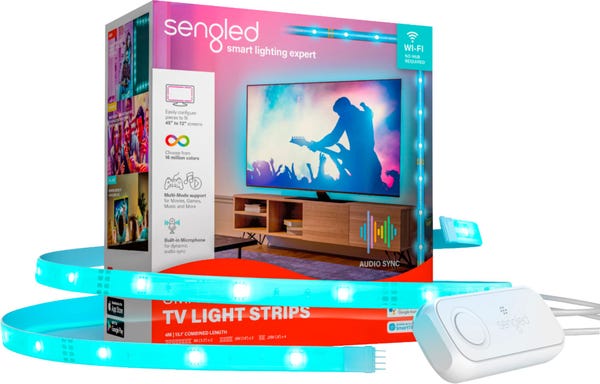 Sengled - Smart WiFi LED Multicolor TV Lightstrip (4M) - Multicolor