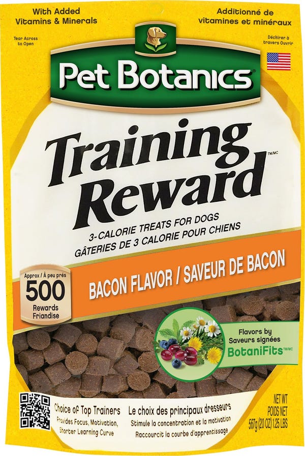 Pet Botanics Training Reward Bacon Flavor Dog Treats, 20-oz bag