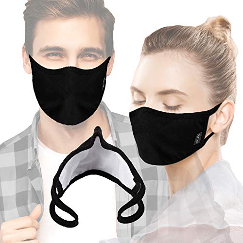 WITHMOONS Cloth Face Mask Washable Reusable 3 Ply Mouth Shield Breathable with Nose Wire 3PACK EU0304