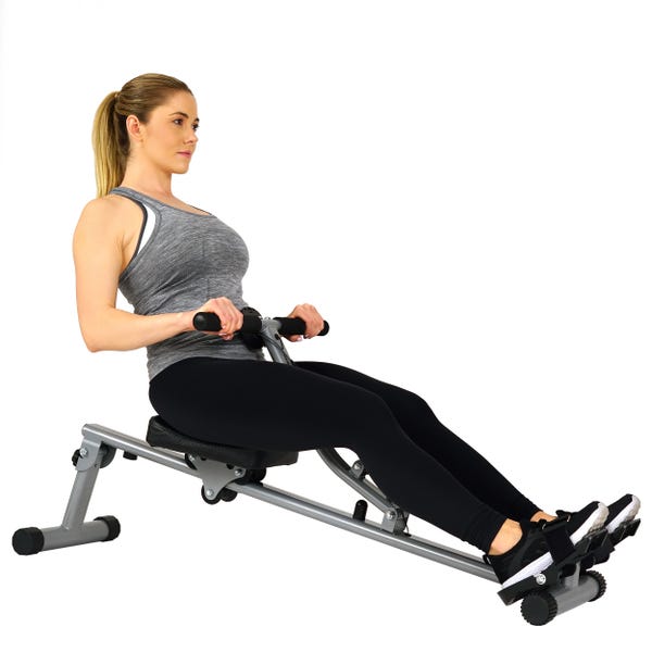 Sunny Health & Fitness Adjustable Resistance Rowing Machine Rower w/ Digital Monitor