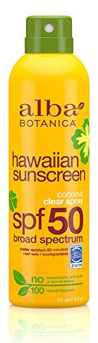Alba Botanica Sunscreen Spray with Coconut Oil, SPF 50, 6oz