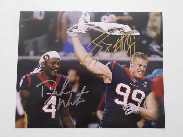 Autographed Houston Texans J.J. Watt Fanatics Authentic Framed White Nike Limited Jersey Collage