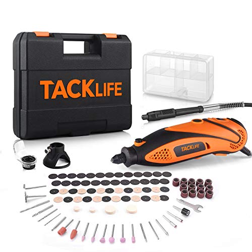TACKLIFE Rotary Tool Kit with MultiPro Keyless Chuck and Flex Shaft, Versatile Accessories and 4 Attachments and Carrying Case, Multi-functional for Around-the-House and Crafting Projects-RTD35ACL